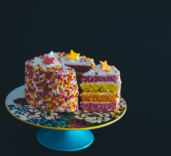 Celebration cake with sparkler